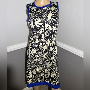 Oscar de la Renta Black and Cream Halter Sheath Dress Size 8